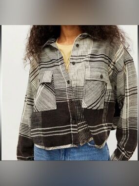 Urban Outfitters BDG Caleb cropped plaid flannel shirt